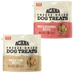 ACANA Singles Duck & Pear Formula + Beef & Pumpkin Formula Freeze-Dried Dog Treats