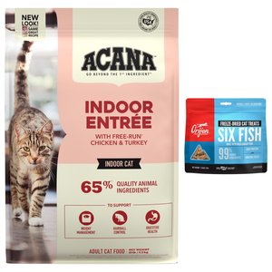 ACANA Indoor Entree Adult Dry Cat Food + ORIJEN Six Fish Freeze-Dried Treats