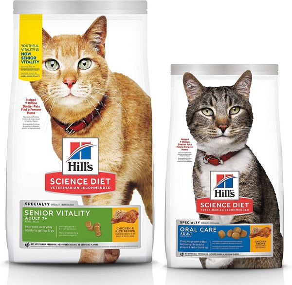 Hill's Science Diet 7+ Senior Vitality Chicken Recipe + Oral Care Dry Cat Food slide 1 of 9