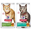 Hill's Science Diet 7+ Senior Vitality Chicken Recipe, 6-lb bag + Perfect Weight Chicken Recipe Dry Cat Food, 7-lb bag