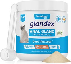 Vetnique Labs Glandex Tuna Flavored Powder Digestive Supplement for Cats, 4-oz jar