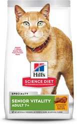 Hill's Science Diet 7+ Senior Vitality Chicken Recipe, 13-lb bag + Chicken Recipe Dry Cat Food, 16-lb bag slide 2 of 9