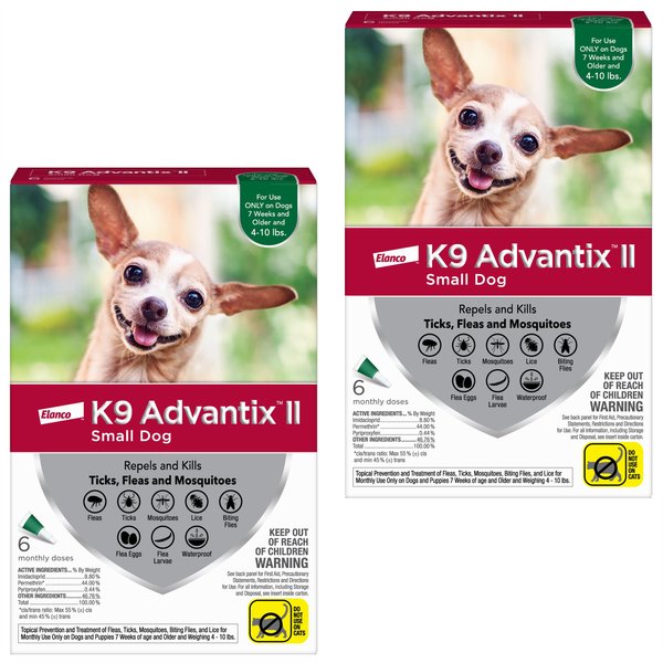 K9 Advantix II Flea & Tick Spot Treatment for Dogs, 4-10 lbs, 12 Doses (12-mos. supply) slide 1 of 8