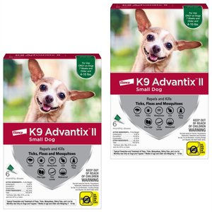 K9 Advantix II Flea & Tick Spot Treatment for Dogs, 4-10 lbs, 12 Doses (12-mos. supply)