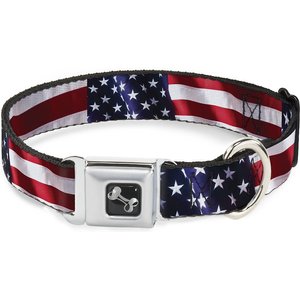Buckle-Down American Flag Dog Collar, Wide-Small
