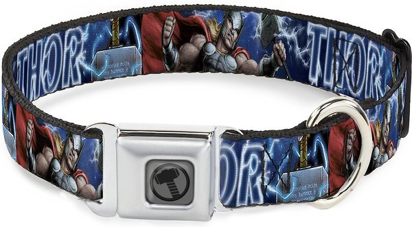 Buckle-Down Avengers Thor Hammer Dog Collar, Wide-Large slide 1 of 9