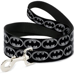 Buckle-Down Batman Shield Dog Leash, Black/Silver