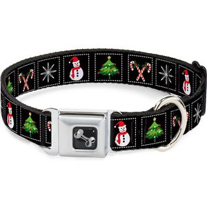 Buckle-Down Christmas Dog Collar, Wide-Large