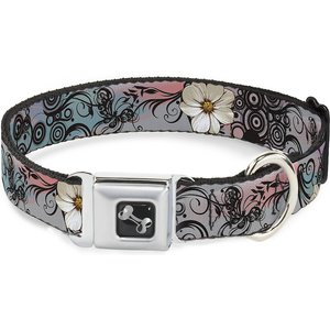 Buckle-Down Flowers Dog Collar, Medium