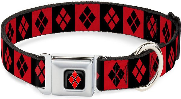 Buckle-Down Harley Quinn Diamond Dog Collar, Small slide 1 of 9