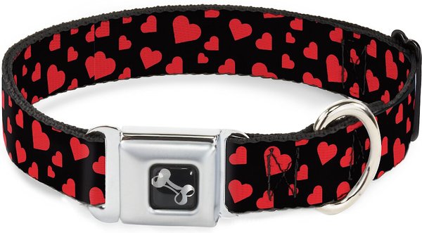 Buckle-Down Hearts Scattered Dog Collar, Small slide 1 of 9