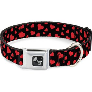 Buckle-Down Hearts Scattered Dog Collar, Medium