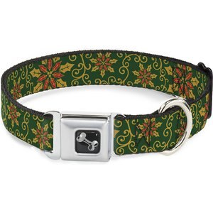 Buckle-Down Holiday Holly Dog Collar, Small