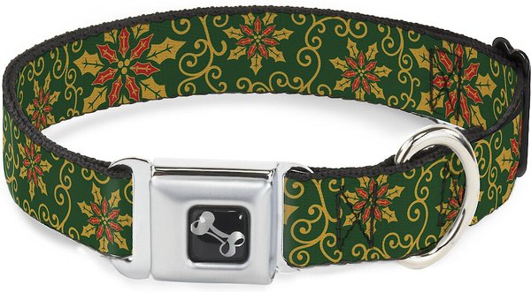 Buckle-Down Holiday Holly Dog Collar, Medium slide 1 of 9
