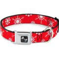 Buckle-Down Snowflakes Dog Collar, Red, Small