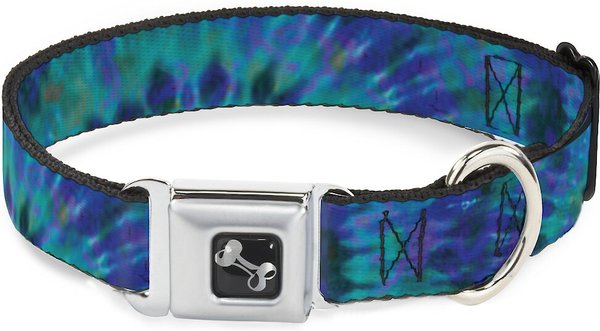 Buckle-Down Tie Dye Green Dog Collar, Wide-Small slide 1 of 9