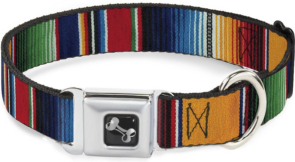 BUCKLEDOWN Zarape Dog Collar, Small