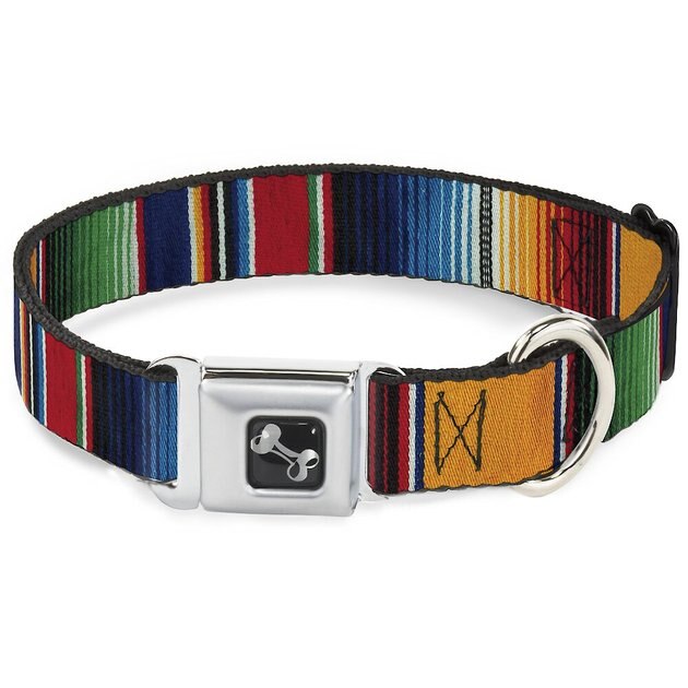 BUCKLEDOWN Zarape Dog Collar, Large