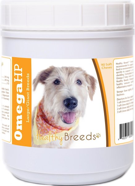 Healthy Breeds Omega HP Fatty Acid Skin & Coat Support Soft Chews Dog Supplement, 90 count slide 1 of 5