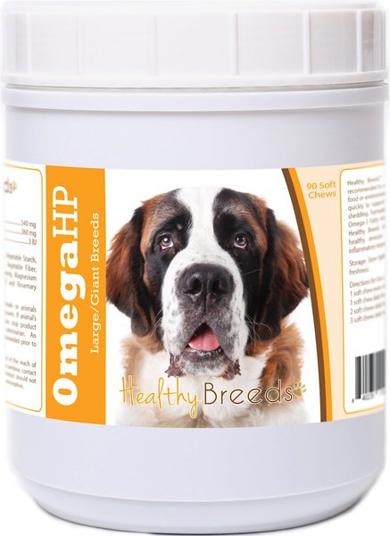 Healthy Breeds Omega HP Fatty Acid Skin & Coat Support Soft Chews Dog Supplement, 90 count slide 1 of 4