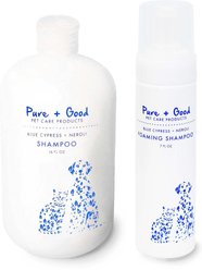 Pure + Good Blue Cypress Shampoo & Blue Cypress Foaming Dog & Cat Shampoo Set