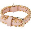 Scotch & Co Pink/Gold Handcrafted Standard Dog Collar, Medium: 12.5 to 16-in neck, 0.8-in wide