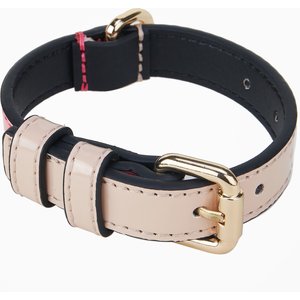 Scotch & Co Pink/Tan Handcrafted Standard Dog Collar, Small: 9 to 12-in neck, 0.8-in wide