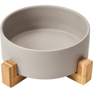 WeatherTech Double Low Pet Feeding System (Tan) Two 8 oz. stainless steel  bowls with integrated stand and mat at Crutchfield