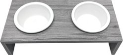 Cosmo Furbabies Double Dog & Cat Diner, Gray, Gray, 15-in