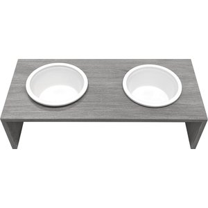 Cosmo Furbabies Double Dog & Cat Diner, Gray, Gray, 22-in