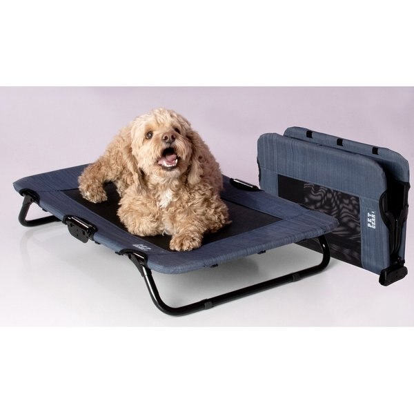 GEN7PETS CoolAir Cot Elevated Dog Bed, Trailblazer Blue, Large