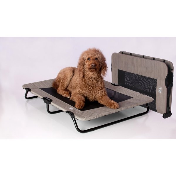 LUCKY DOG Comfort Cot Elevated Dog Bed with Removable Cover, Gray, X