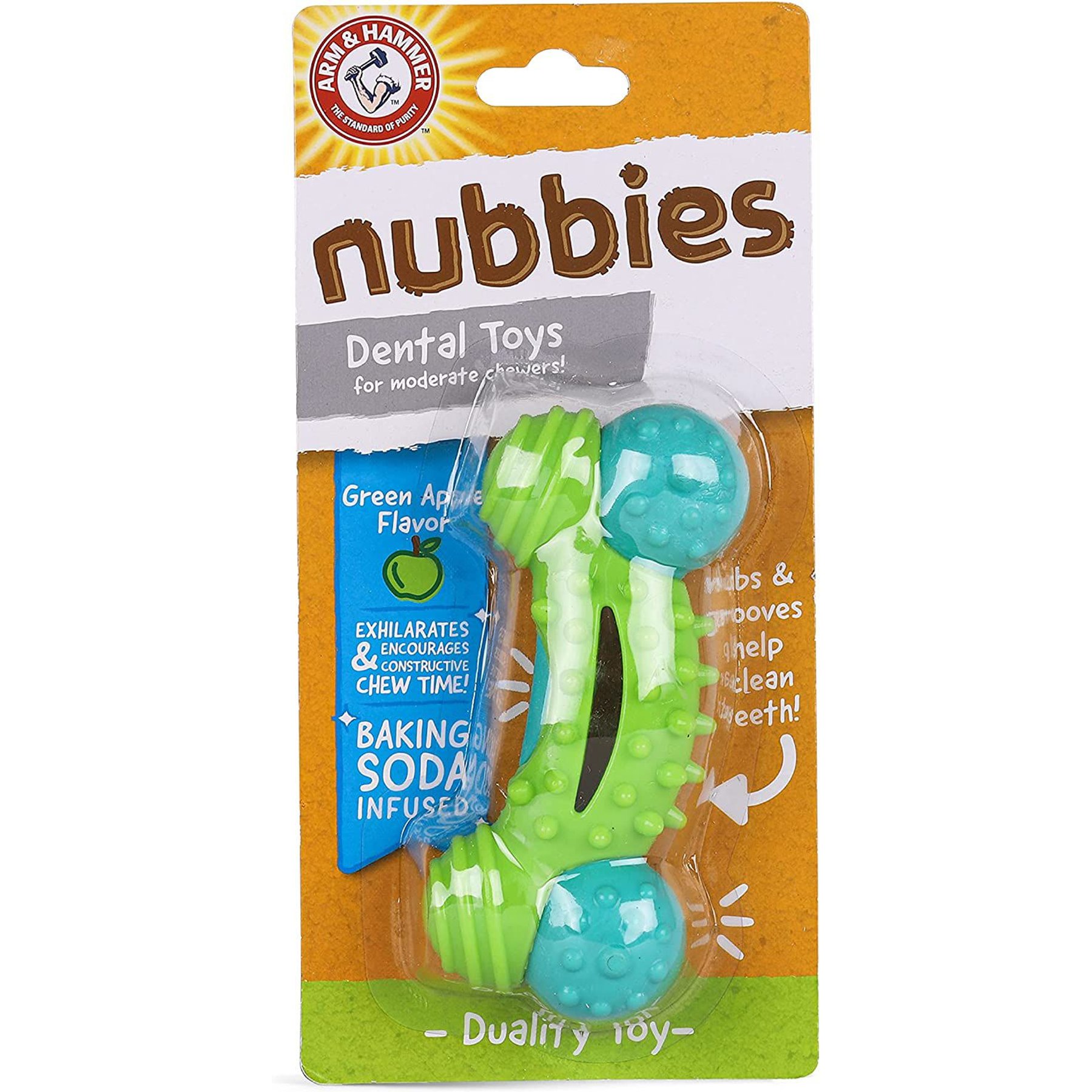 Arm & Hammer Nubbies Duality Bone The Ultimate Dental Dog Toy for Moderate  Chewe