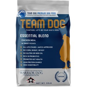 Team Dog Chicken Meal & Sweet Potato 26/20 Essential Blend Premium Dry Dog Food, 33-lb bag