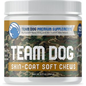 Team Dog Omega 3 Skin & Coat Soft Chews Dog Treats, 120 count