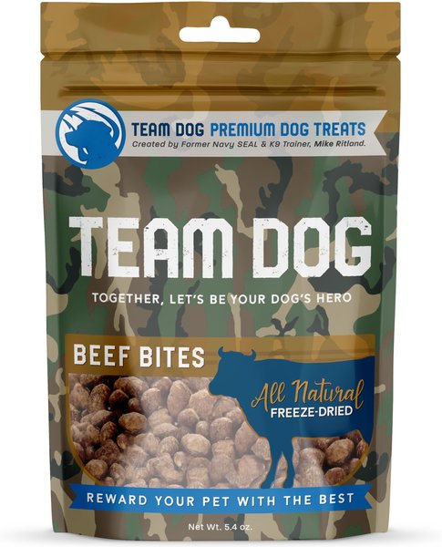 TEAM DOG Beef Bites Dog Freeze Dried Treats 5.4 oz bag Chewy