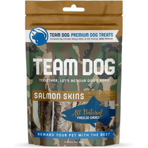 Team Dog Salmon Skins Dog Freeze-Dried Treats, 4 count