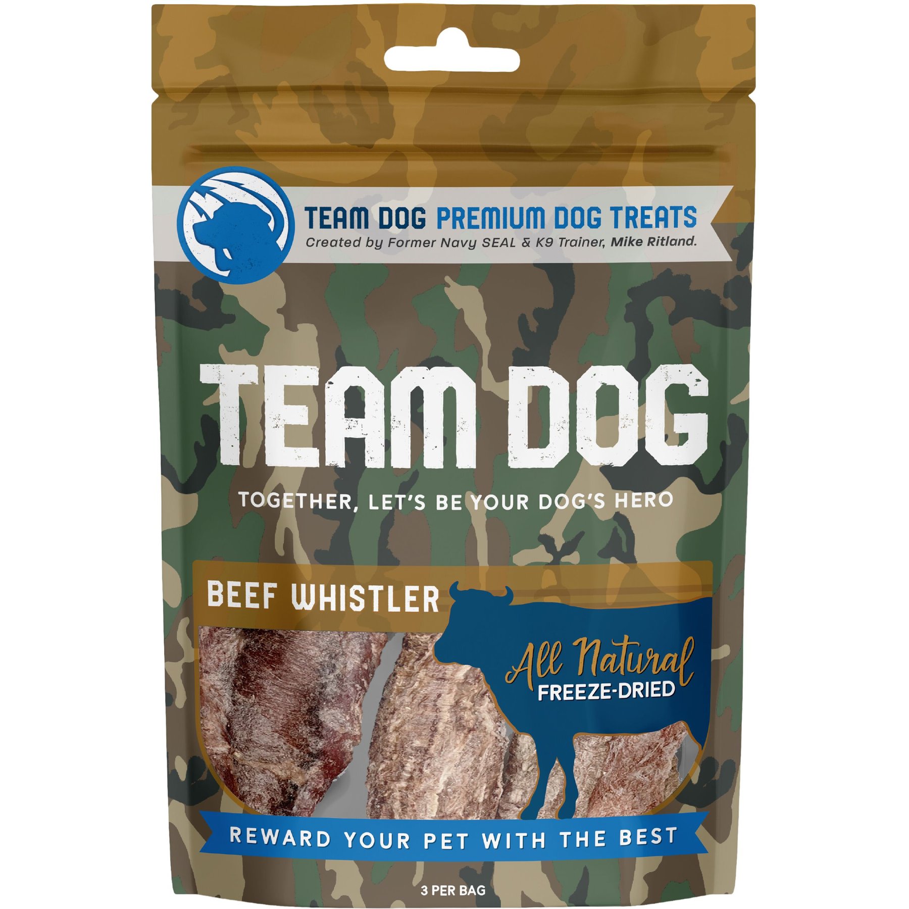 TEAM DOG Beef Whistler Dog Freeze Dried Treats 3 count Chewy