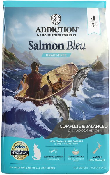 Addiction Grain-Free Salmon Bleu Dry Cat Food, 10-lb bag slide 1 of 9