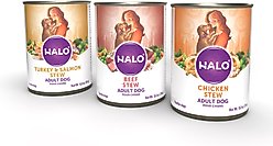 Halo Stew Variety Pack Canned Dog Food, 13.2-oz can, case of 6