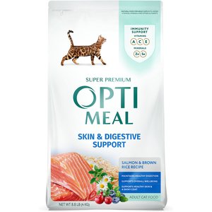 Optimeal Skin & Digestive Support Salmon & Brown Rice Recipe Dry Cat Food, 8.8-lb bag