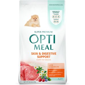 Optimeal Puppy Skin & Digestive Support Lamb & Rice Recipe Toy Breed Dry Dog Food, 8.8-lb bag