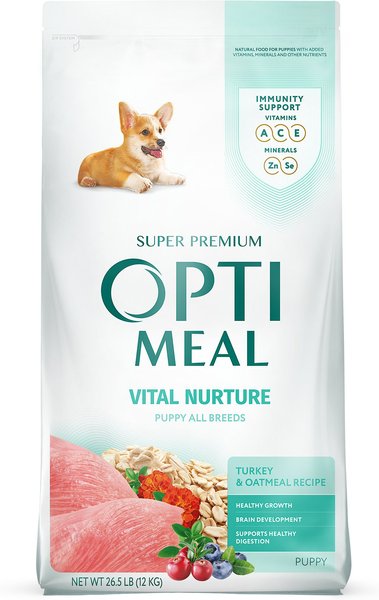Optimeal Puppy Vital Nurture Turkey & Oatmeal Recipe Dry Dog Food, 26.5-lb bag slide 1 of 5