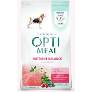 Optimeal Nutrient Balance Turkey & Rice Recipe Medium Breed Dry Dog Food, 8.8-lb bag