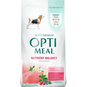 Optimeal Nutrient Balance Turkey & Rice Recipe Medium Breed Dry Dog Food, 44-lb bag