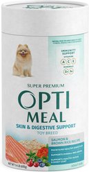 Optimeal Skin & Digestive Support Salmon & Brown Rice Recipe Toy Breed Dry Dog Food, 1.4-lb carton tube, case of 2