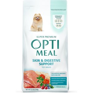 Optimeal Skin & Digestive Support Salmon & Brown Rice Recipe Toy Breed Dry Dog Food, 3.3-lb bag