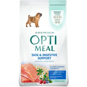 Optimeal Skin & Digestive Support Salmon & Brown Rice Recipe Medium & Large Breed Dry Dog Food, 8.8-lb bag