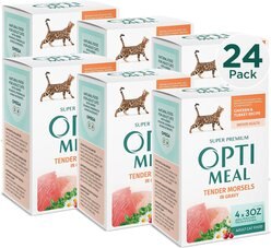 Optimeal Indoor Chicken & Turkey Recipe Tender Morsels In Gravy Recipe Wet Cat Food, 3-oz pouch, case of 24