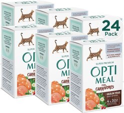 Optimeal Grain-Free Tender Morsels with Real Shrimp & Salmon In Savory Sauce Recipe Wet Cat Food, 3-oz pouch, case of 24